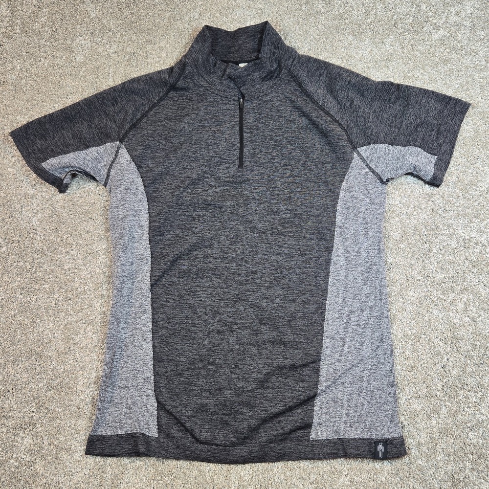 HPE Mens 1/4Zip Size M‎ Performance Pullover Short Sleeved Activewear Gray